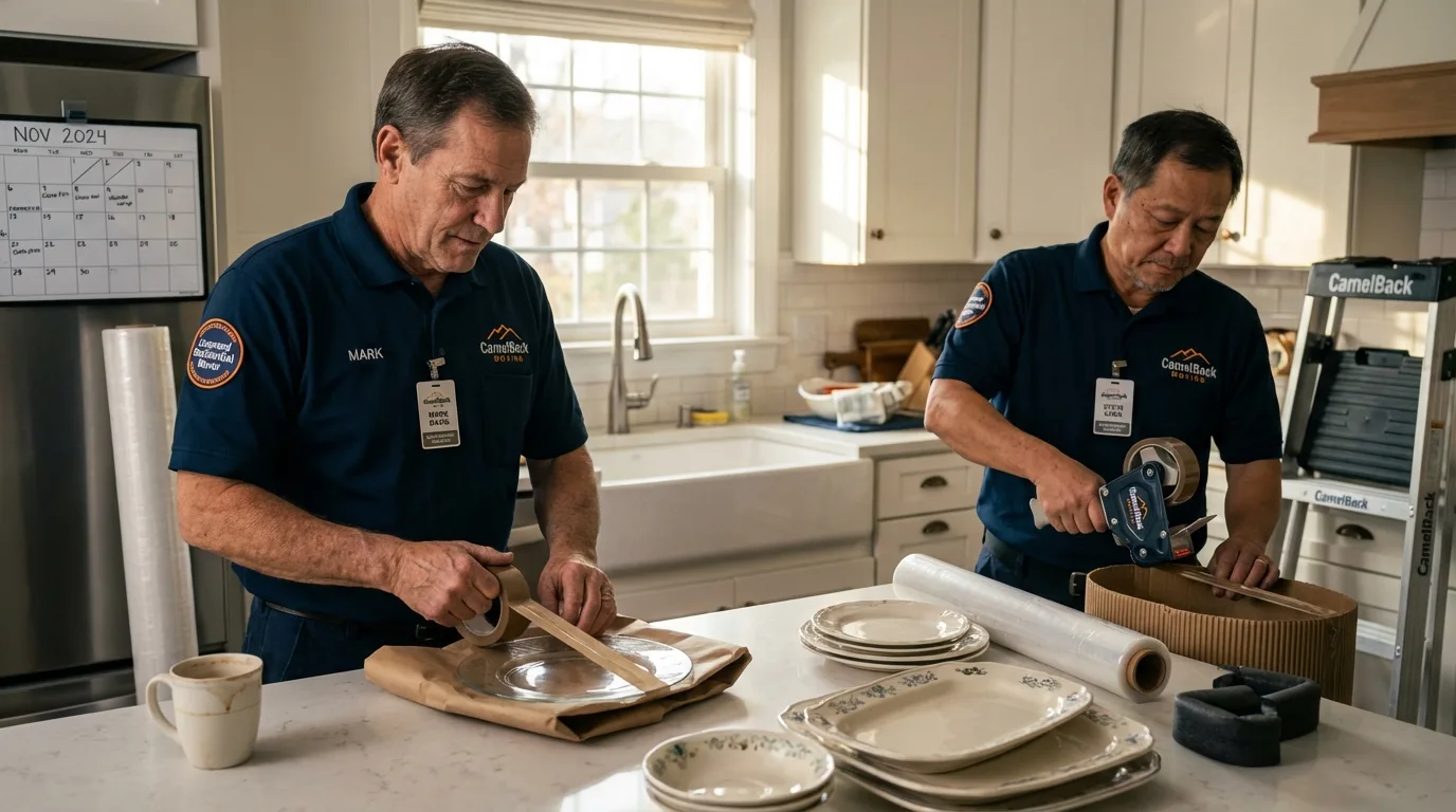 Professional crew packing kitchen dishware in Fort Lauderdale, FL